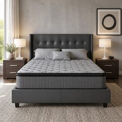 Euro Top Queen Mattress 34cm Medium Firm Support