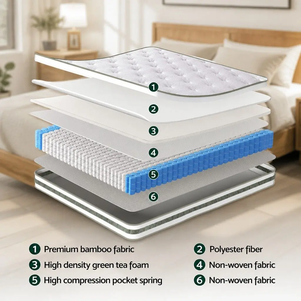 Double Mattress with Foam Pocket Spring Support