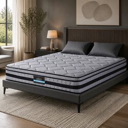 King Size Hybrid Mattress 34cm Pocket Spring Euro Top Medium Firm Support Bed