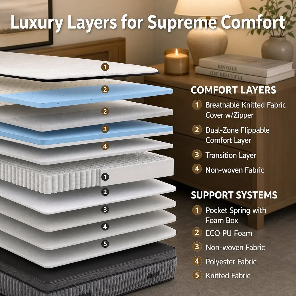 37cm Double Mattress with Adjustable Firmness