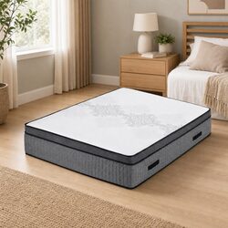 Queen Mattress 37cm 4-in-1 Adjustable Firmness with Dual Zones