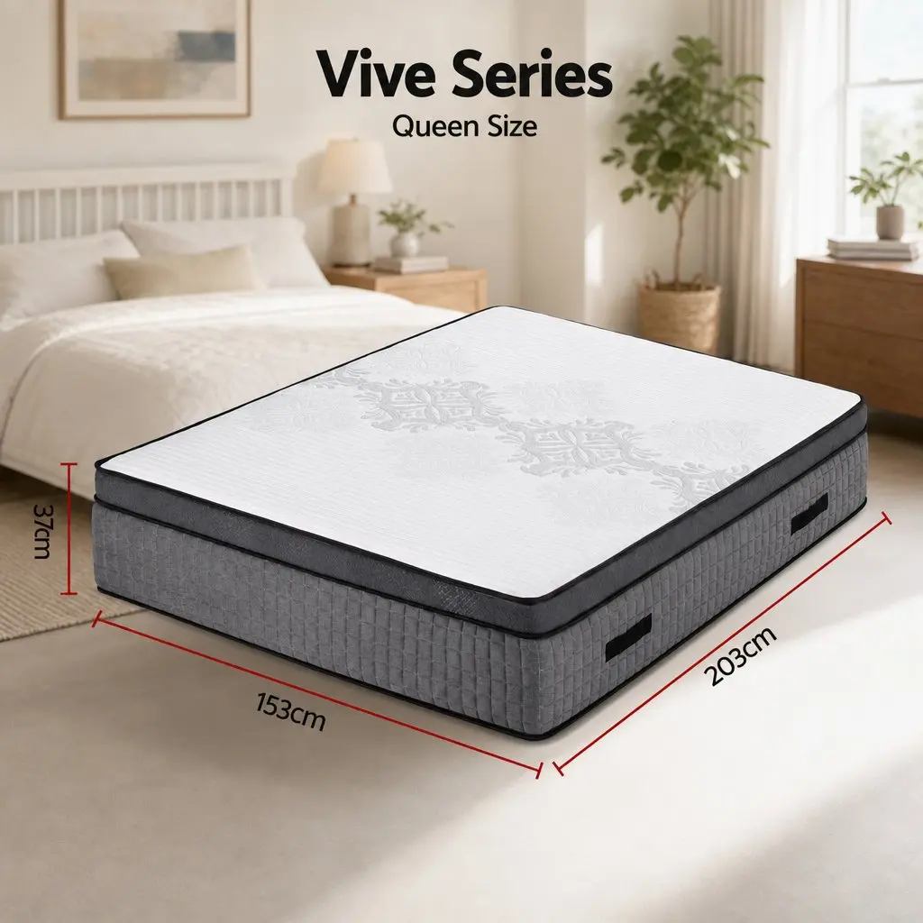 Queen Mattress 37cm 4-in-1 Adjustable Firmness with Dual Zones