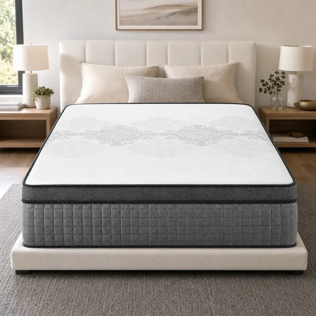Queen Mattress 37cm 4-in-1 Adjustable Firmness with Dual Zones