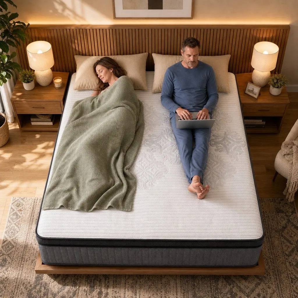 Queen Mattress 37cm 4-in-1 Adjustable Firmness with Dual Zones