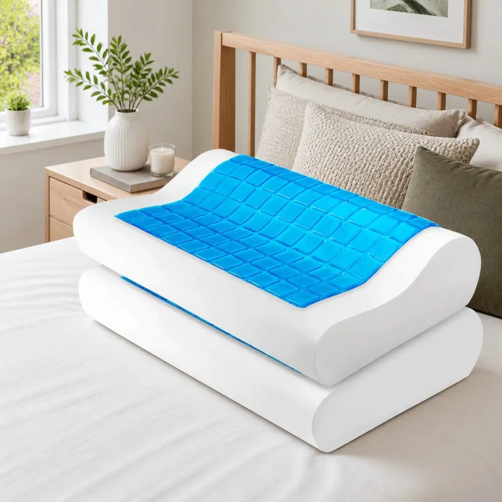Memory Foam Contour Pillow Twin Pack with Cool Gel
