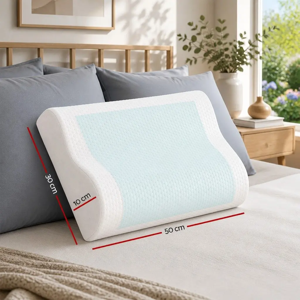 Memory Foam Contour Pillow Twin Pack with Cool Gel