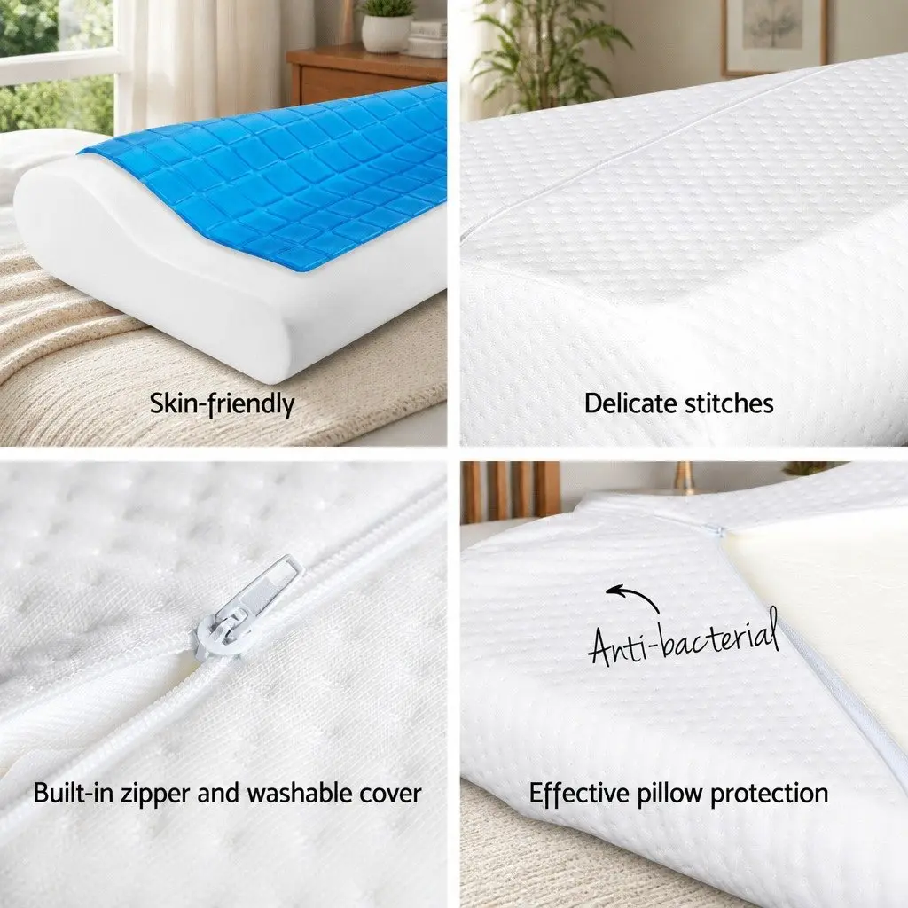 Memory Foam Contour Pillow Twin Pack with Cool Gel