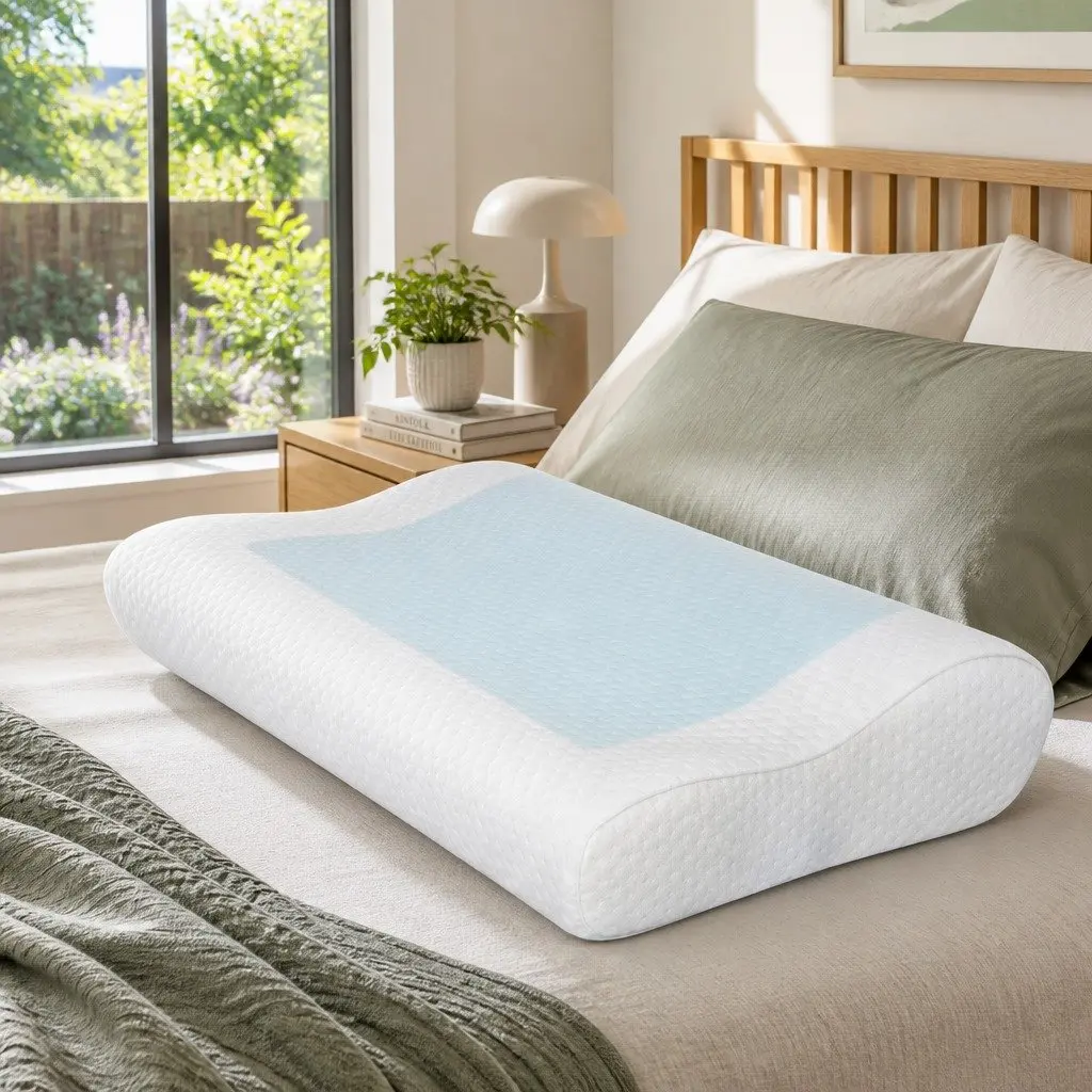 Memory Foam Contour Pillow Twin Pack with Cool Gel