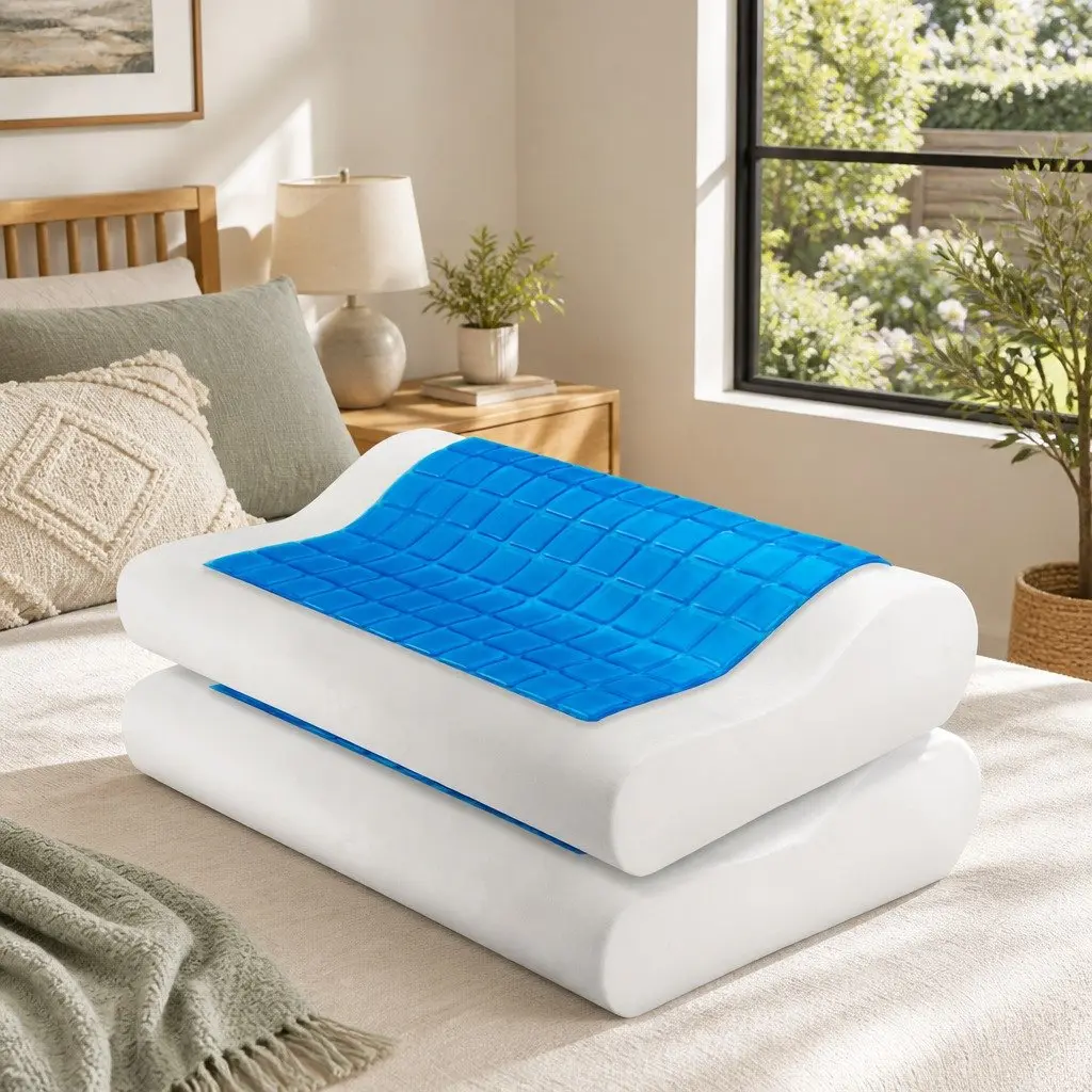 Memory Foam Contour Pillow Twin Pack with Cool Gel