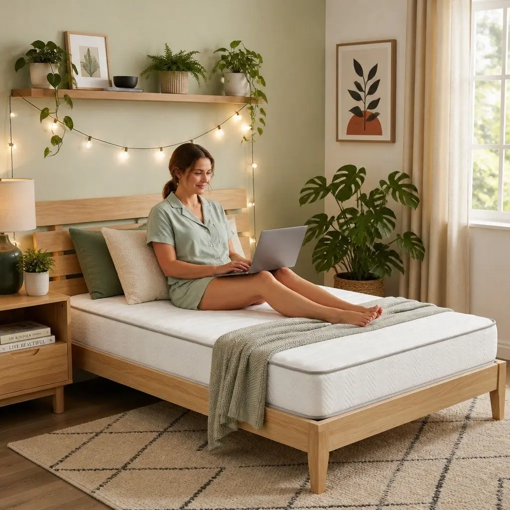 King Single Mattress Egg-Crate Foam 20cm Pocket Spring Tight Top Medium-Firm White