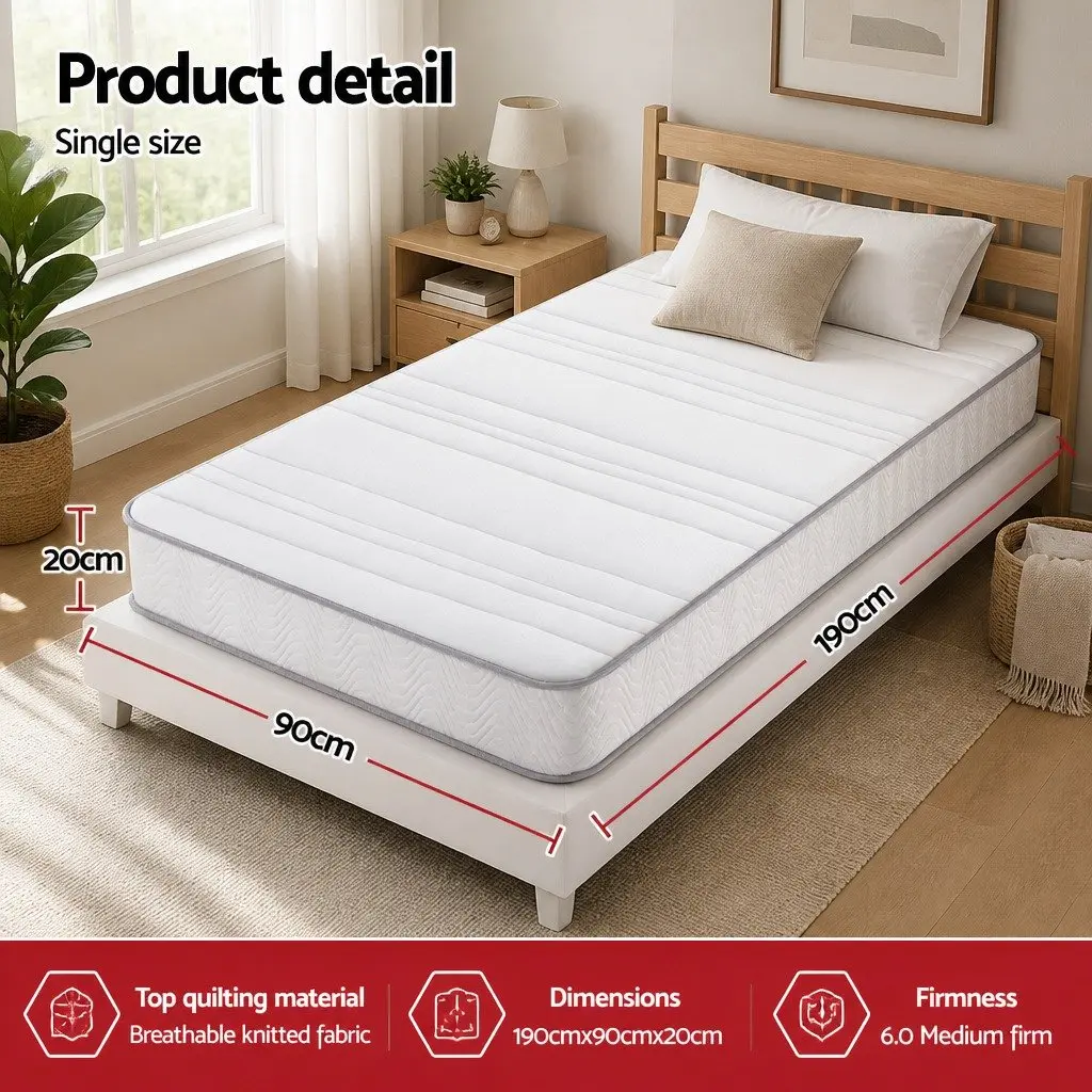Medium Firm Single Mattress with Pocket Spring System