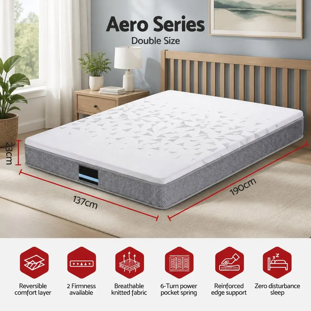 Double Mattress 23cm Pocket Spring with Adjustable Firmness