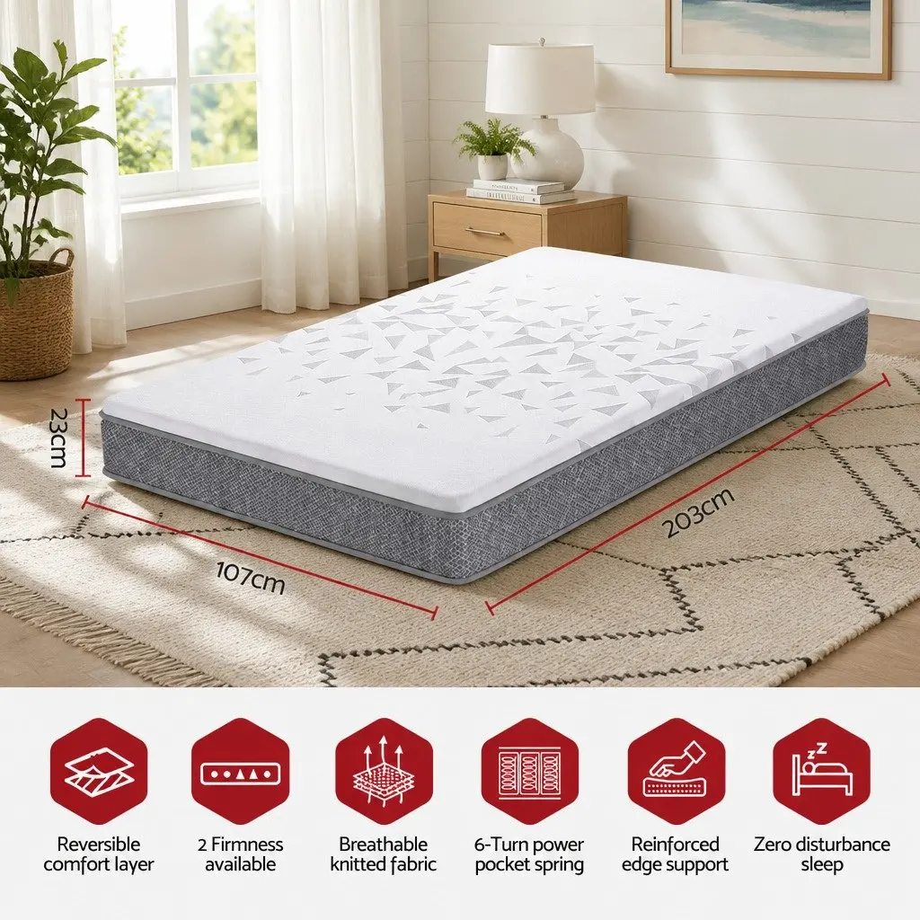 King Single Mattress 23cm Pocket Spring