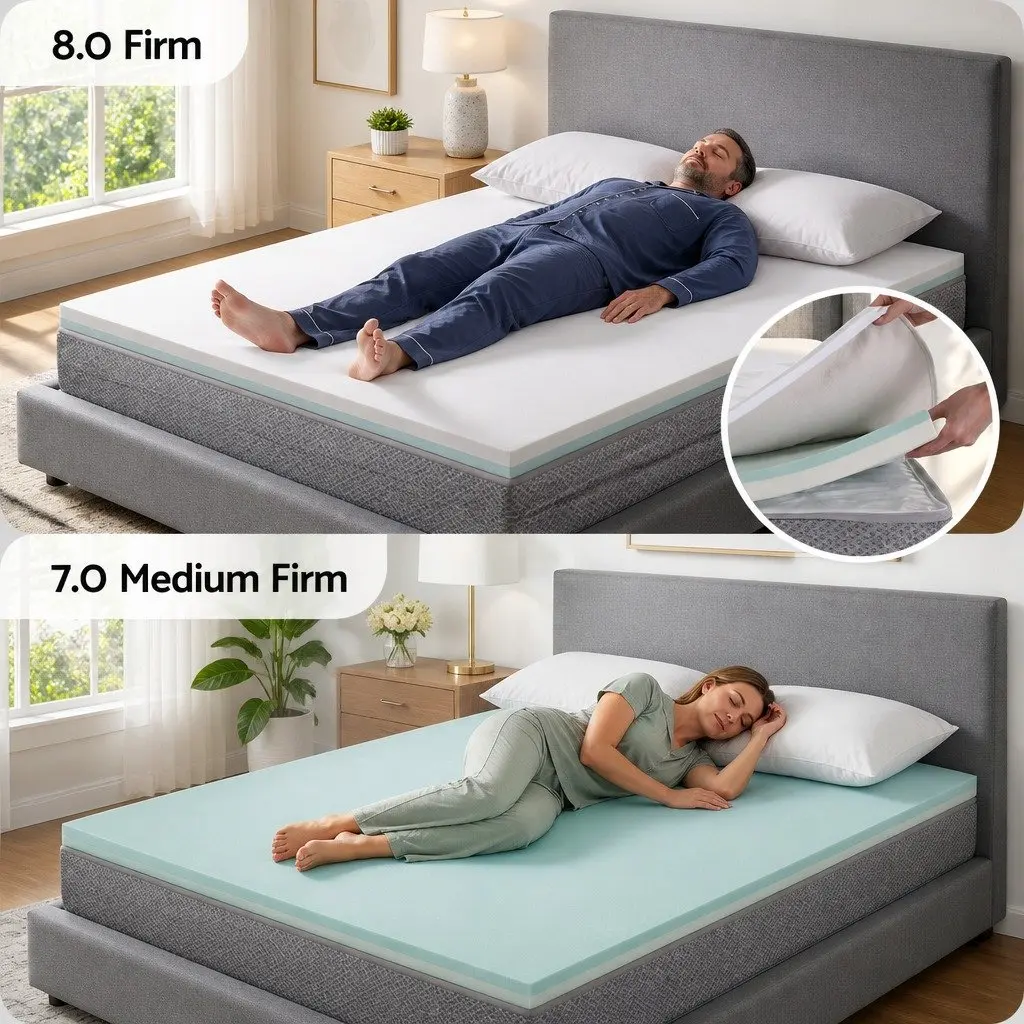 Queen Mattress 23cm Reversible Foam Pocket Spring Medium Firm Dual Firmness Grey White