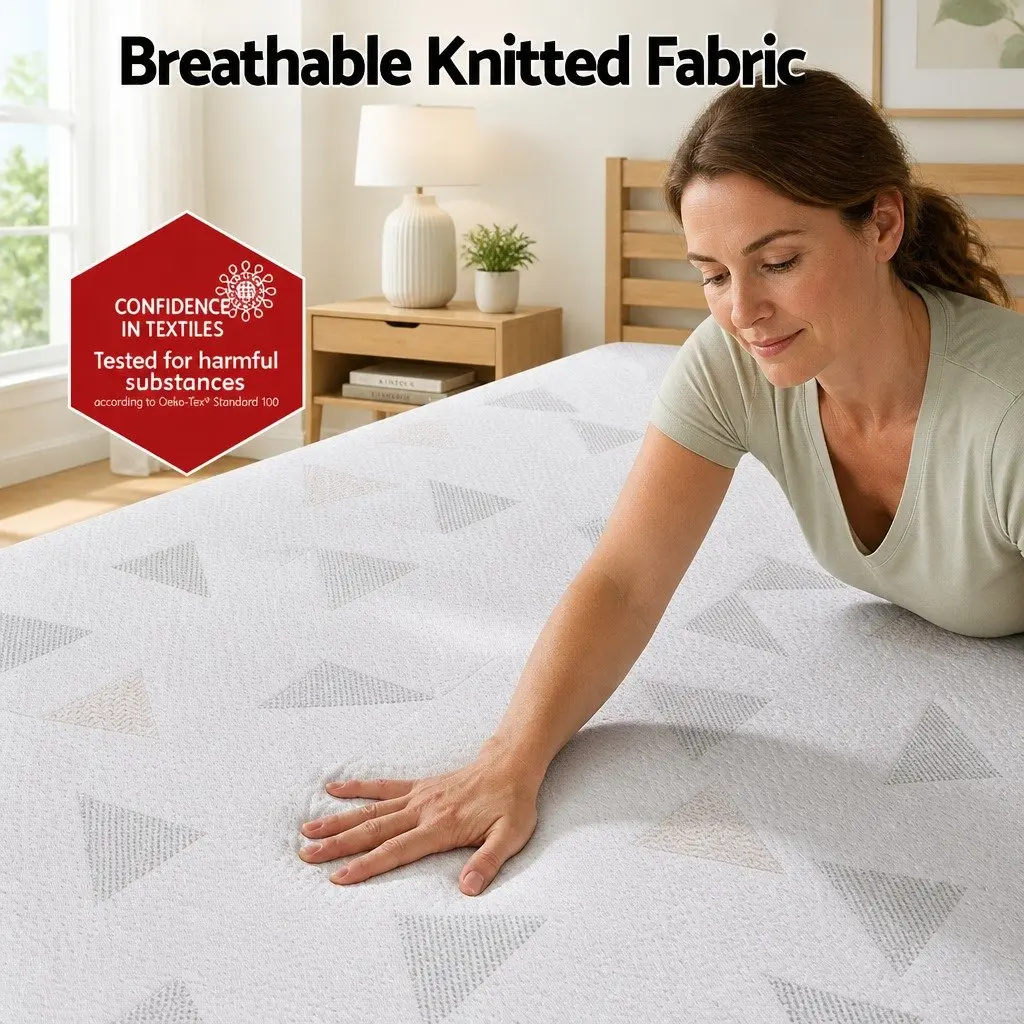 Queen Mattress 23cm Reversible Foam Pocket Spring Medium Firm Dual Firmness Grey White