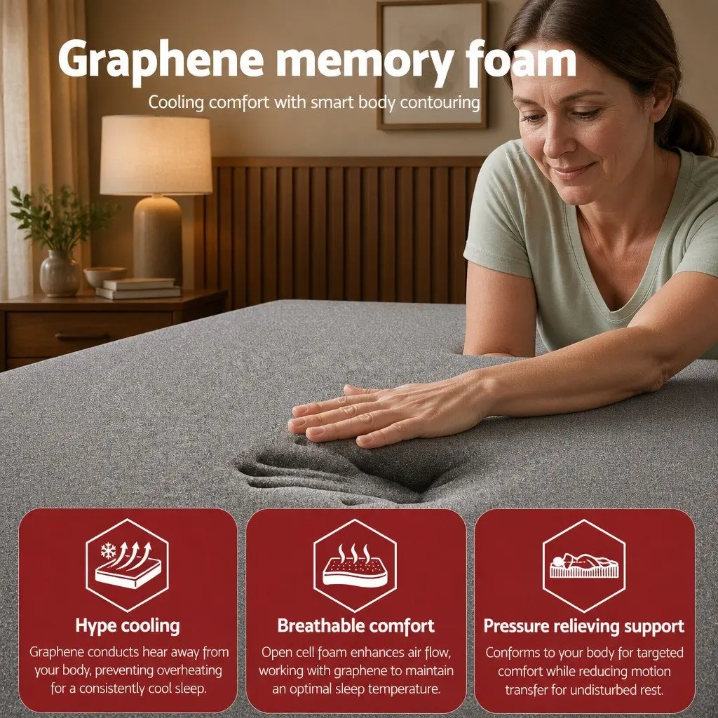 35cm King Single Mattress with Graphene Memory Foam