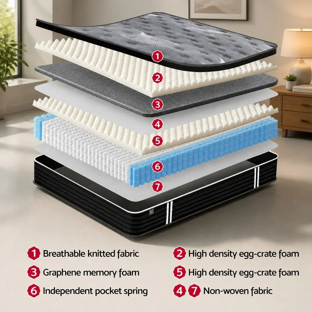 35cm King Single Mattress with Graphene Memory Foam