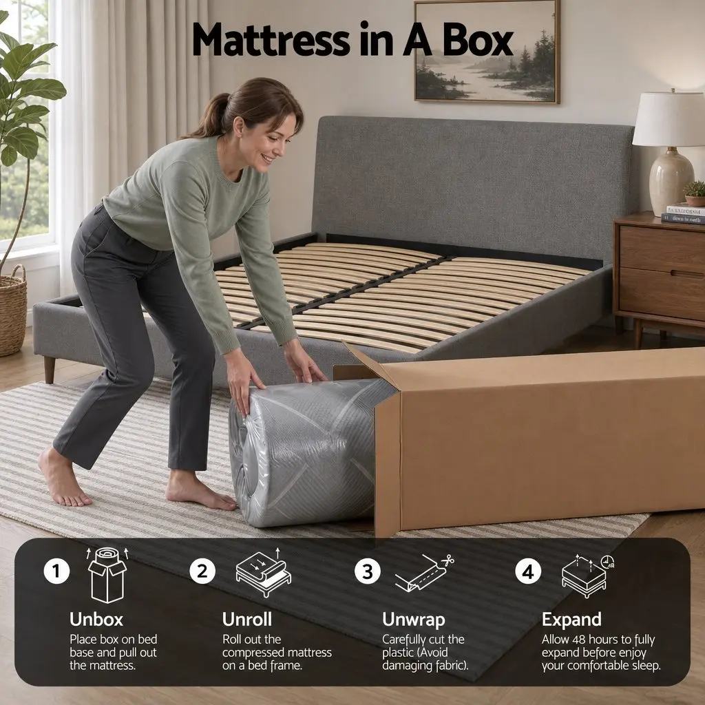Double Mattress 26cm Firm Pocket Spring Grey