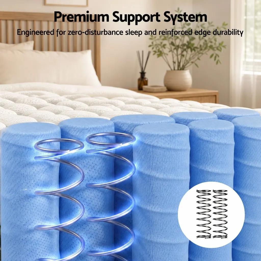 King Size Mattress Pocket Spring 26cm Firm Dark Grey