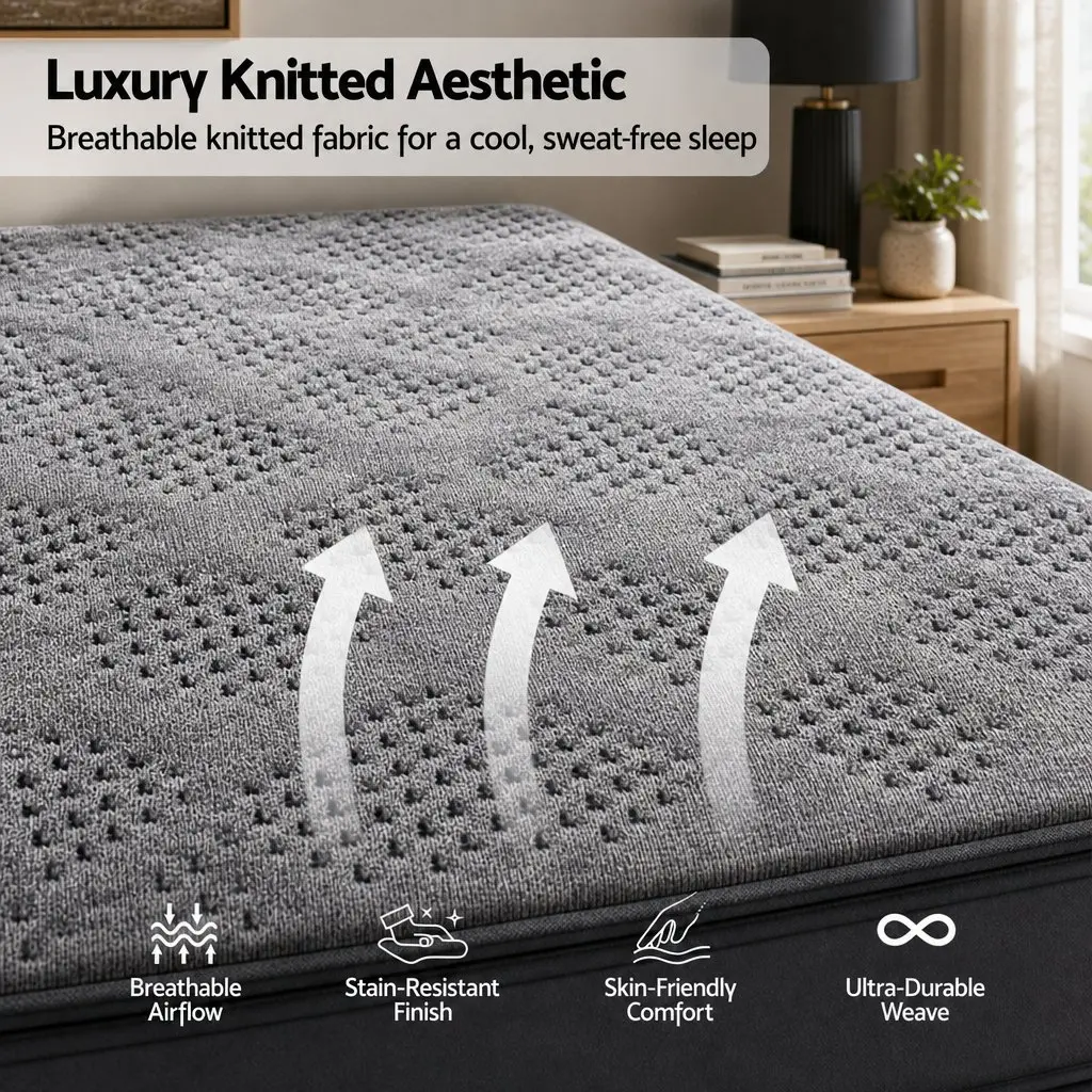 King Size Mattress Pocket Spring 26cm Firm Dark Grey