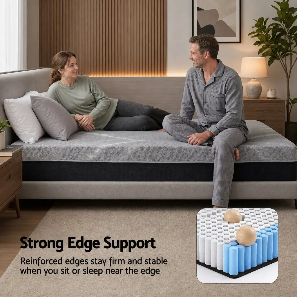 King Size Mattress Pocket Spring 26cm Firm Dark Grey