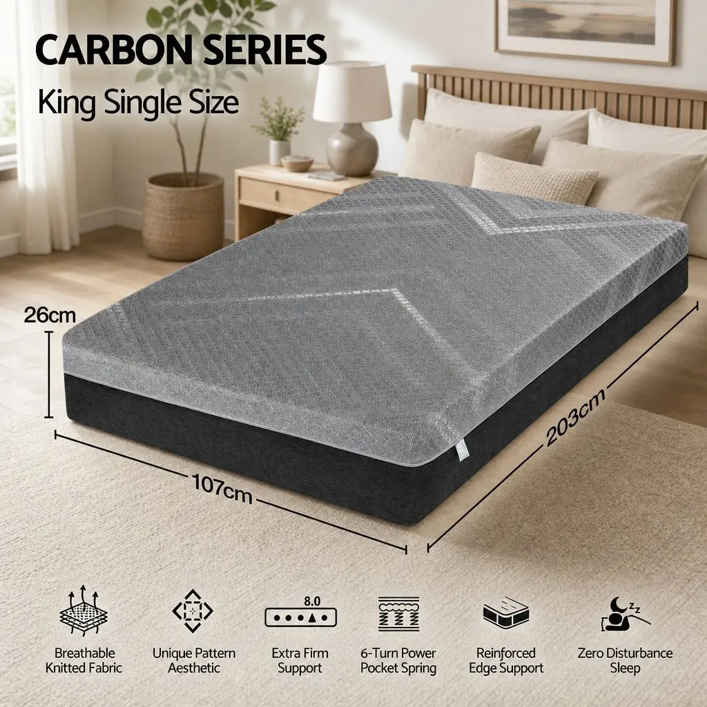 King Single Mattress with 26cm Firm Support