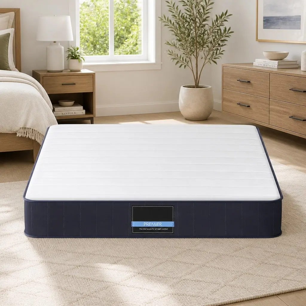 Double Mattress Pocket Spring 20cm Firm Support White Grey