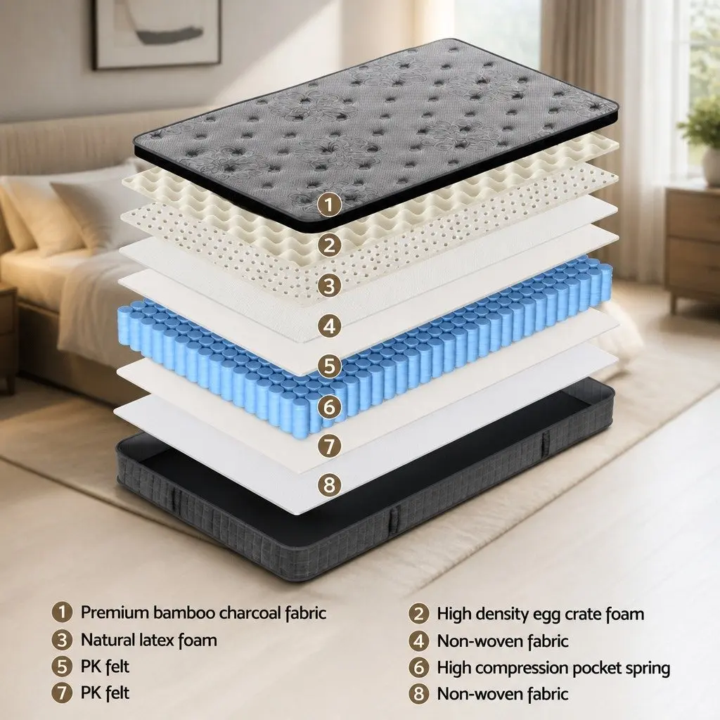 King Single Mattress 26cm with Latex Foam Support
