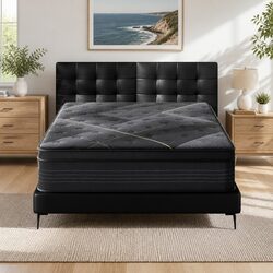 Hybrid Pocket Spring Queen Mattress 35cm Black