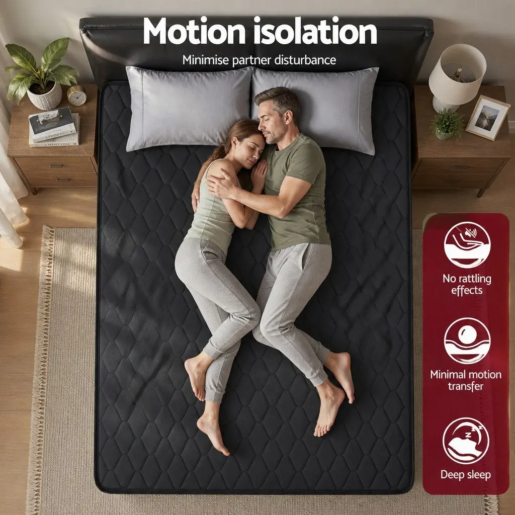 King Size Mattress Black 34cm Euro Top Medium Firm 5-Zone Pocket Spring