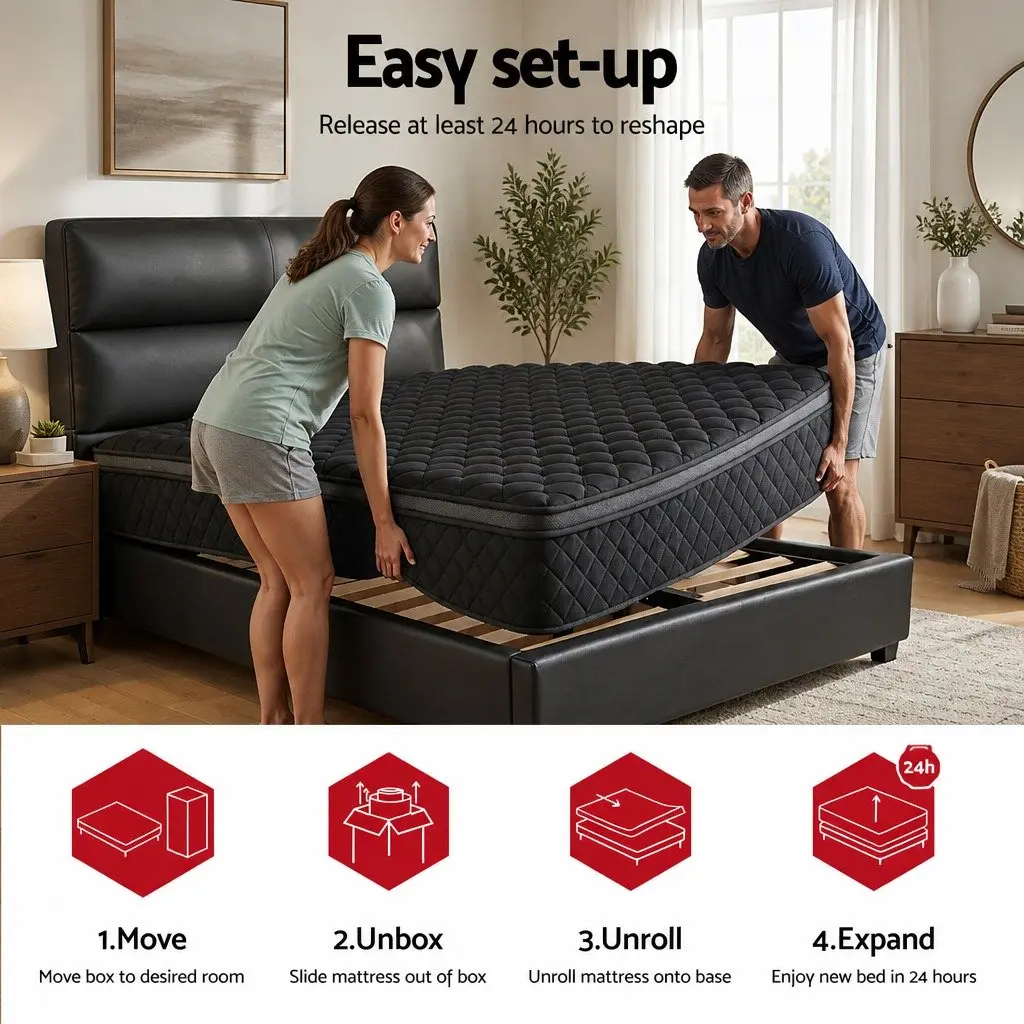 34cm Thick Euro Top Single Mattress with 5-Zone Support