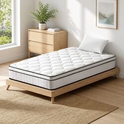 22cm Medium Firm Single Mattress with Euro Top Design