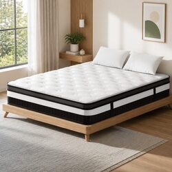 Double Mattress 30cm Medium-Firm Support Euro Top Pocket Spring White Bed