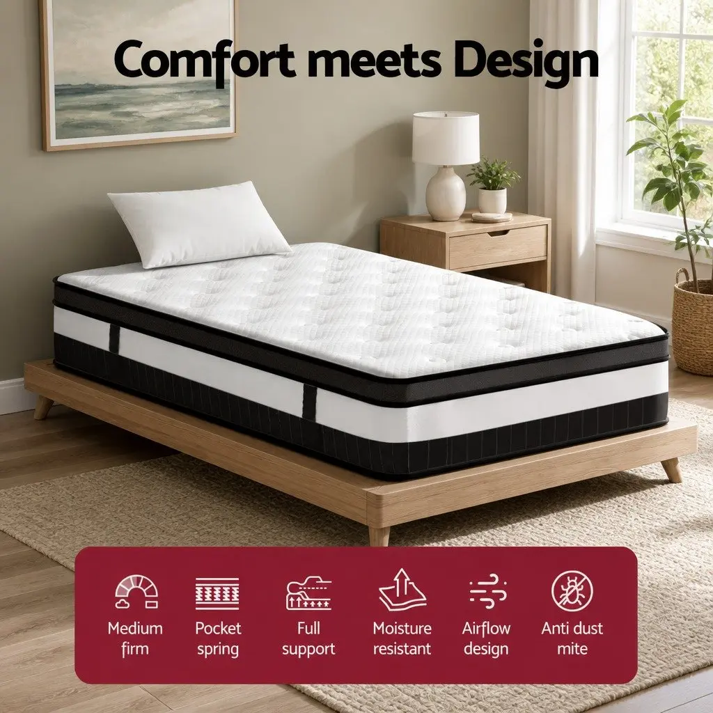 30cm Thick King Single Mattress with Pocket Springs