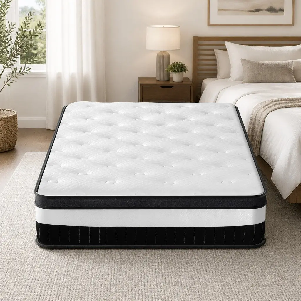 Single Mattress 30cm Medium-Firm White Euro Top Pocket Spring