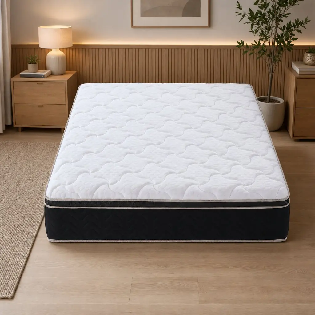King Size Mattress Copper Memory Foam 35cm Firm Euro Top Black White