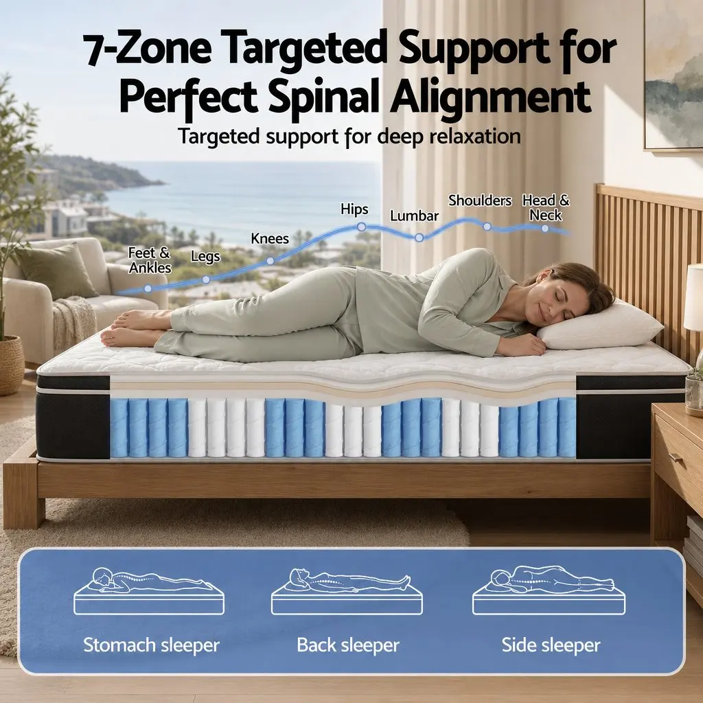 King Size Mattress Copper Memory Foam 35cm Firm Euro Top Black White