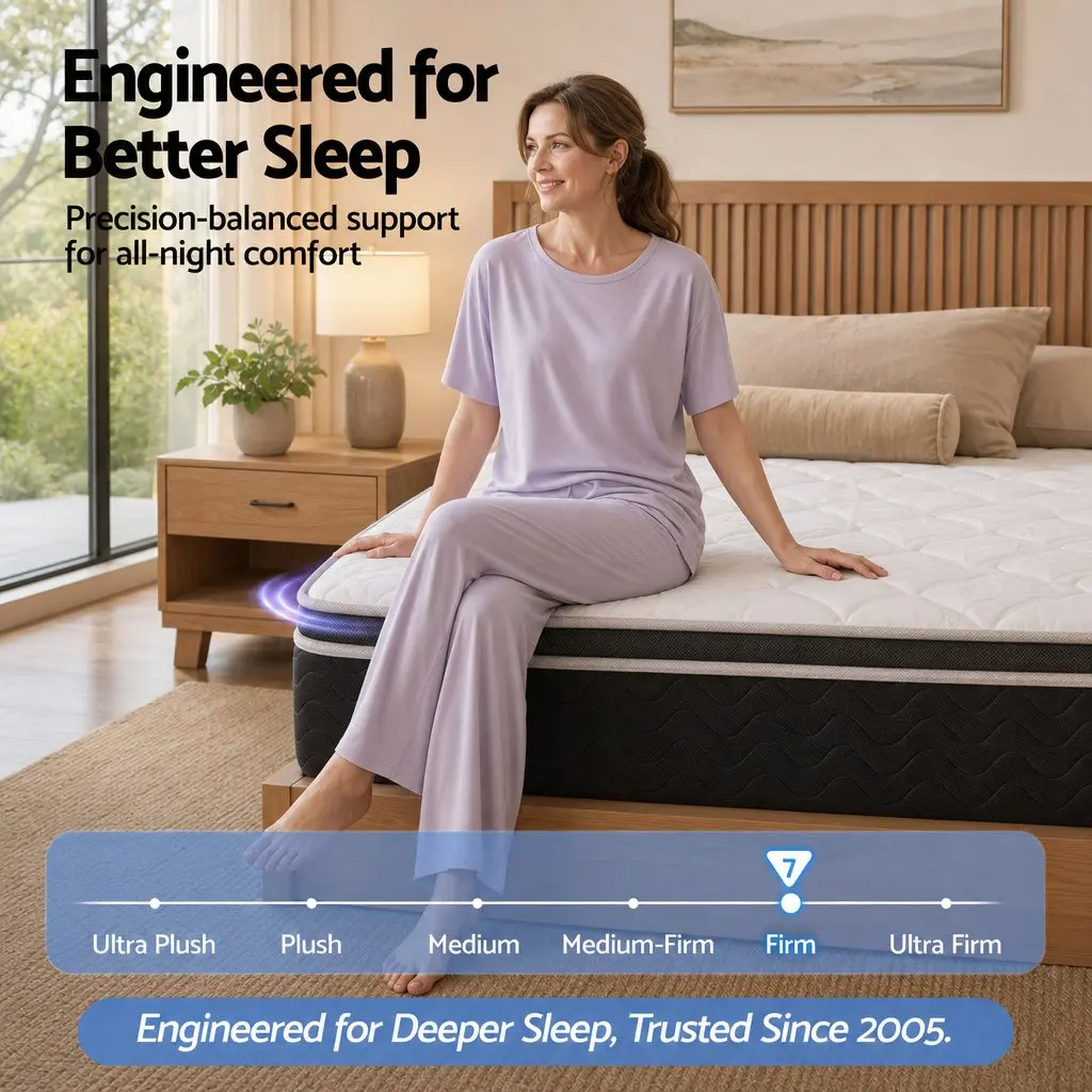 King Single Mattress Copper Memory Foam 35cm Firm Black or White