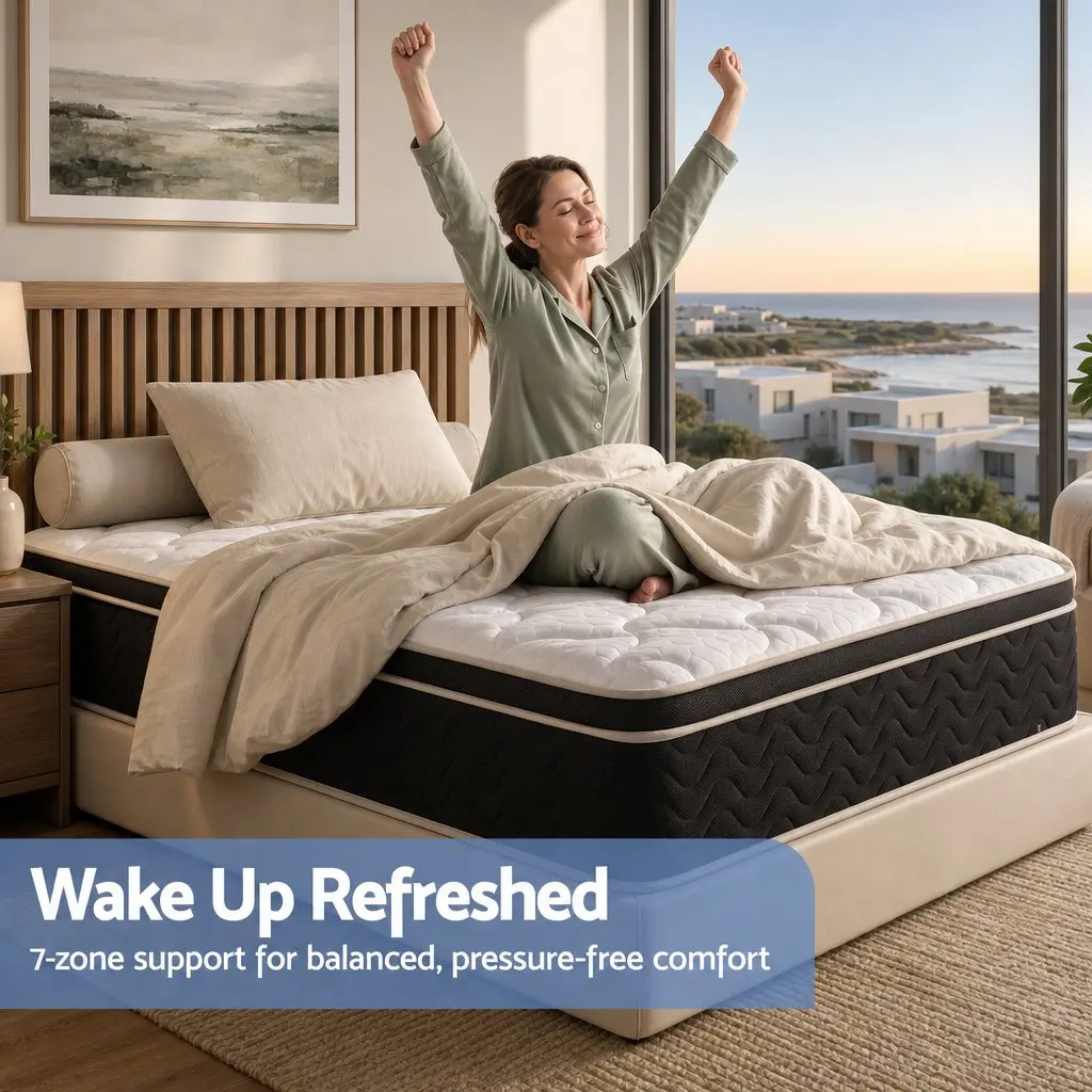 King Single Mattress Copper Memory Foam 35cm Firm Black or White