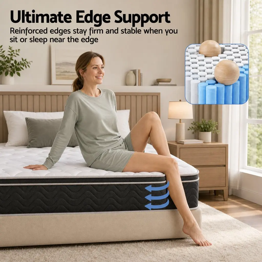 King Single Mattress Copper Memory Foam 35cm Firm Black or White
