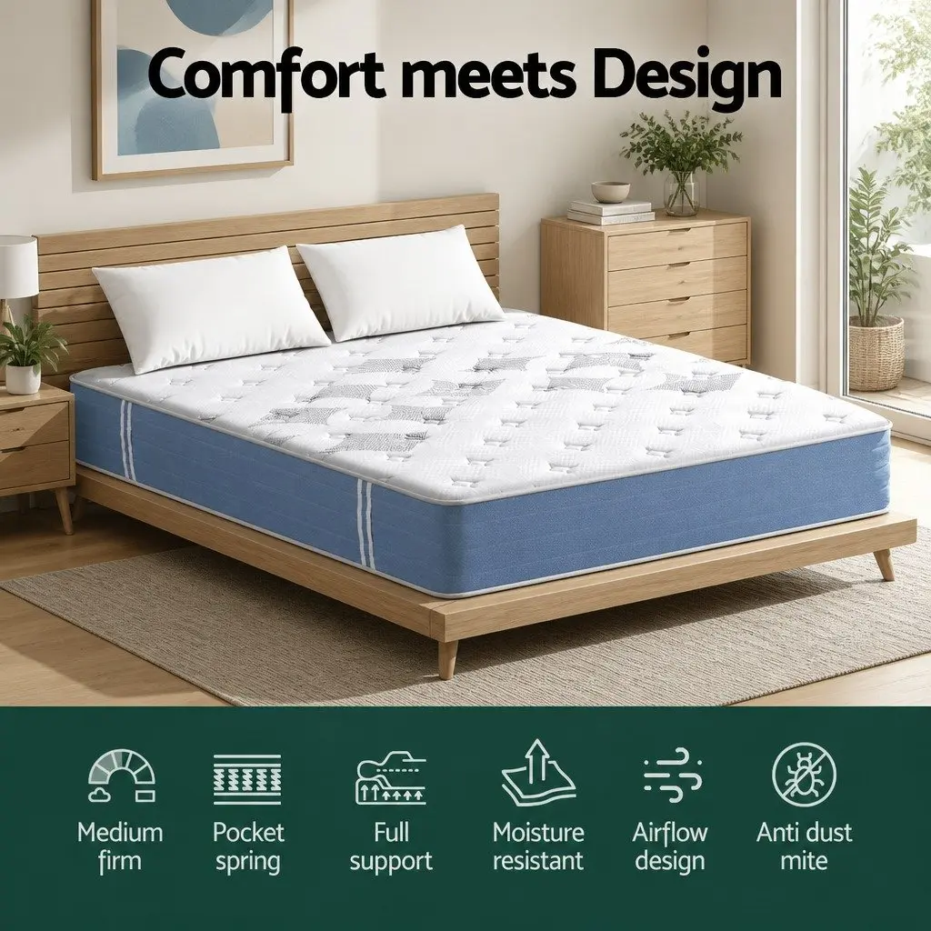 King Size Mattress 25cm with Pocket Springs