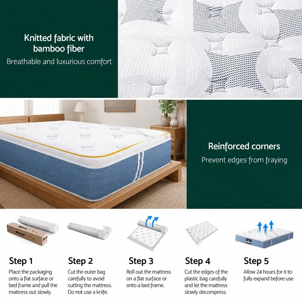 King Size Mattress 25cm with Pocket Springs