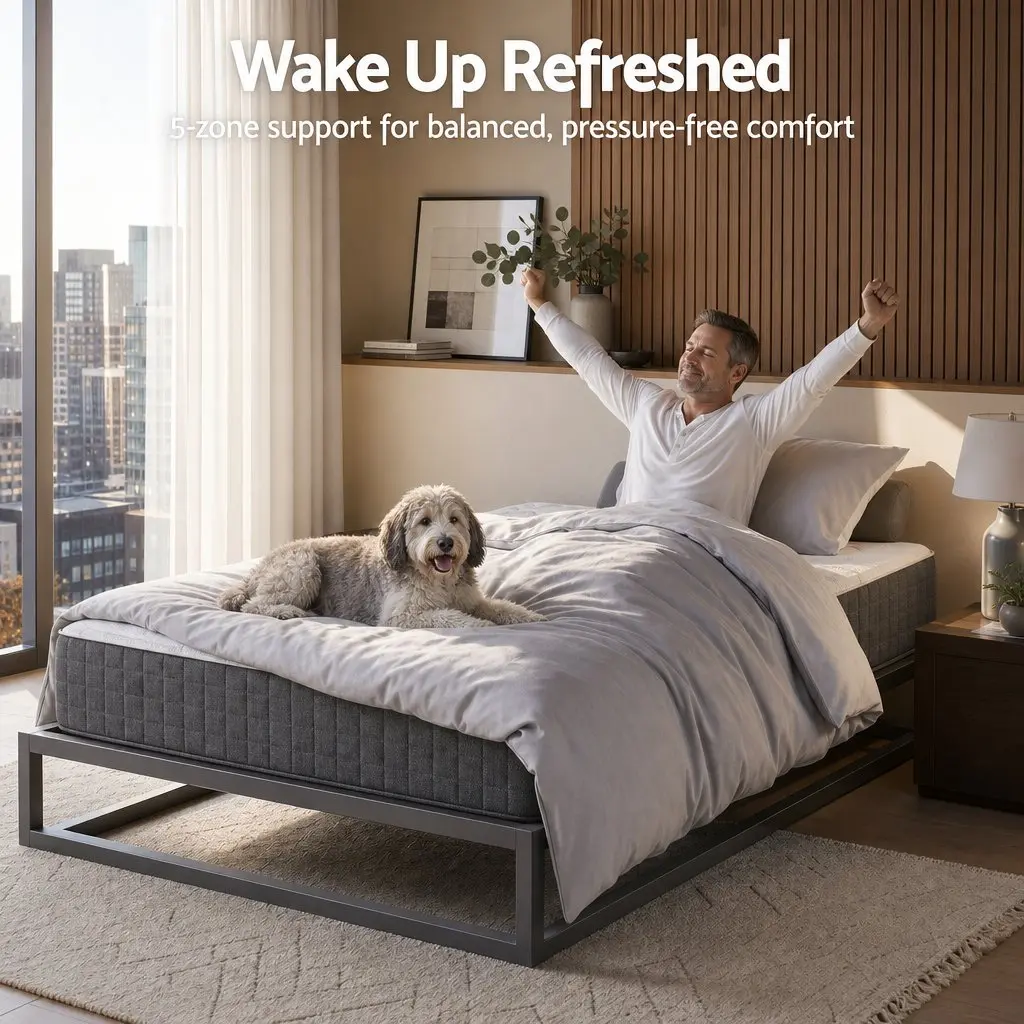 King Single Mattress Pocket Spring 30cm Grey