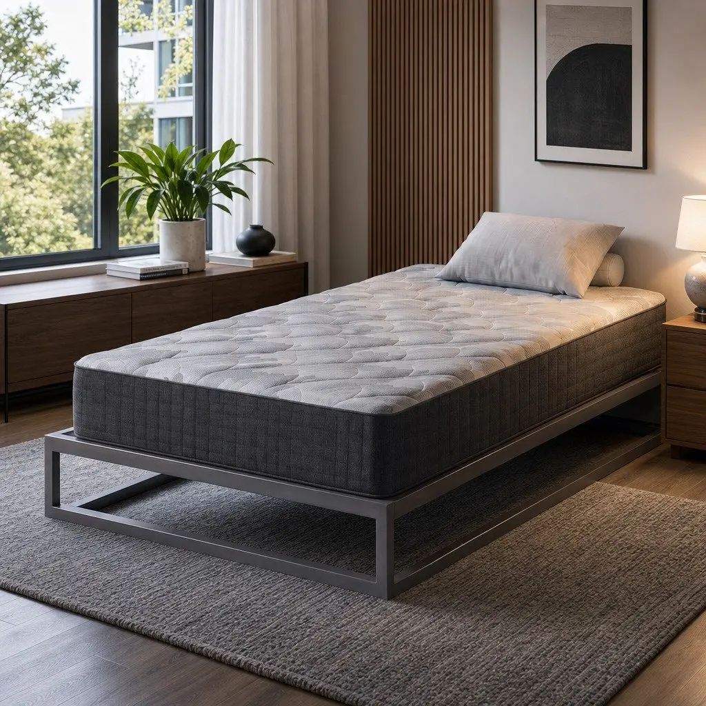 Single Mattress Pocket Spring 30cm Firm 5-Zone Support Breathable Fabric Grey