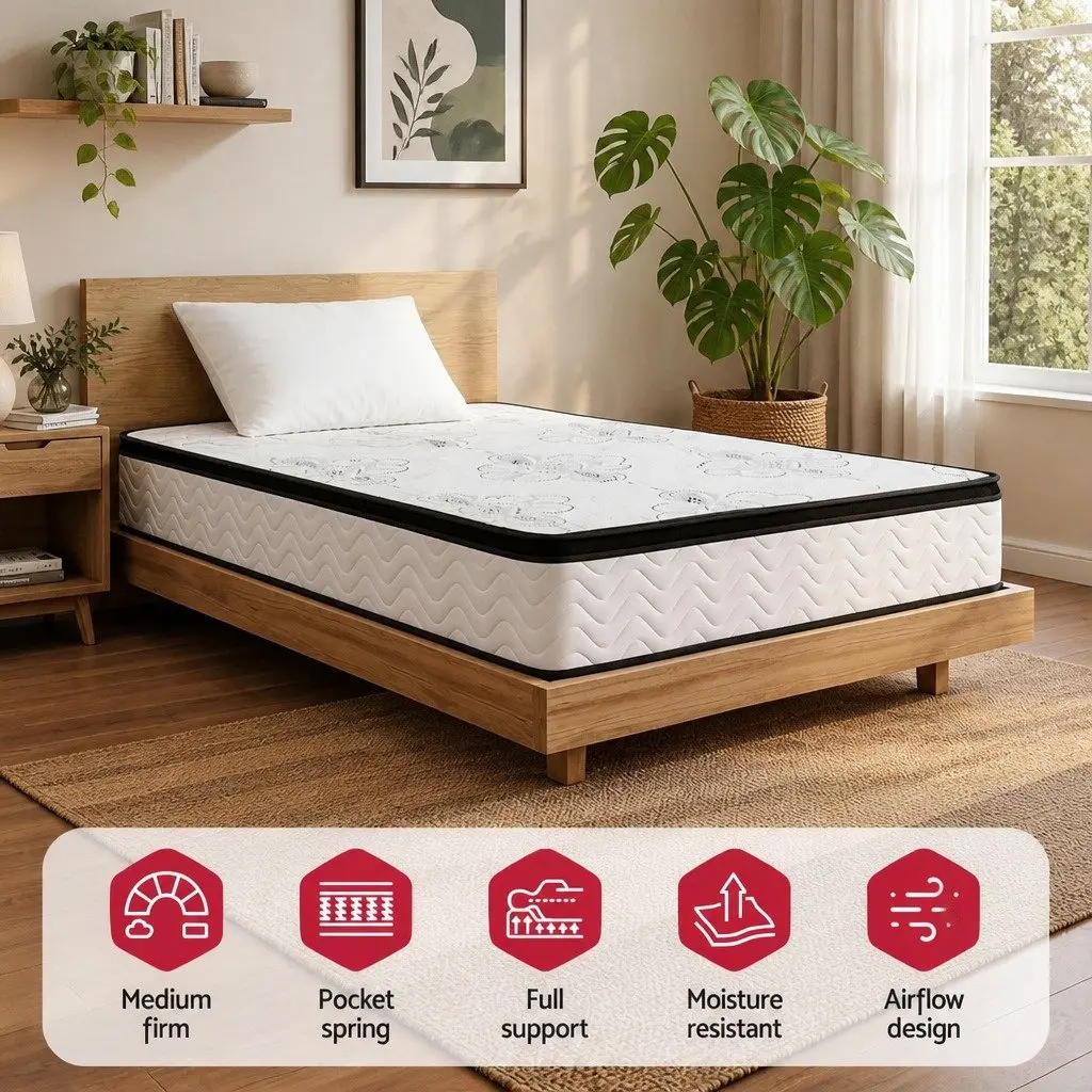 King Single Mattress with 30cm Pocket Springs