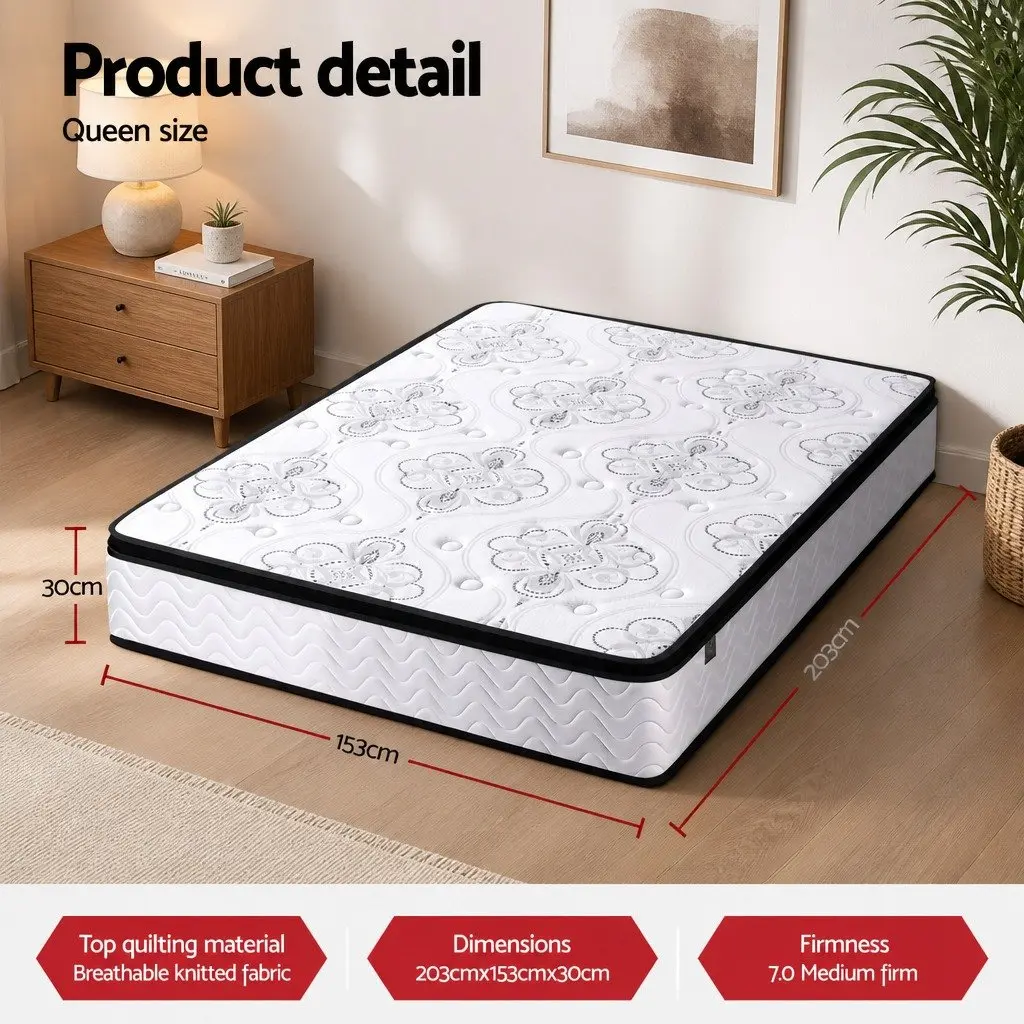 Queen Mattress with 30cm Pocket Springs