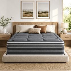 Hybrid Pocket Spring Euro Top Queen Mattress 35cm Grey