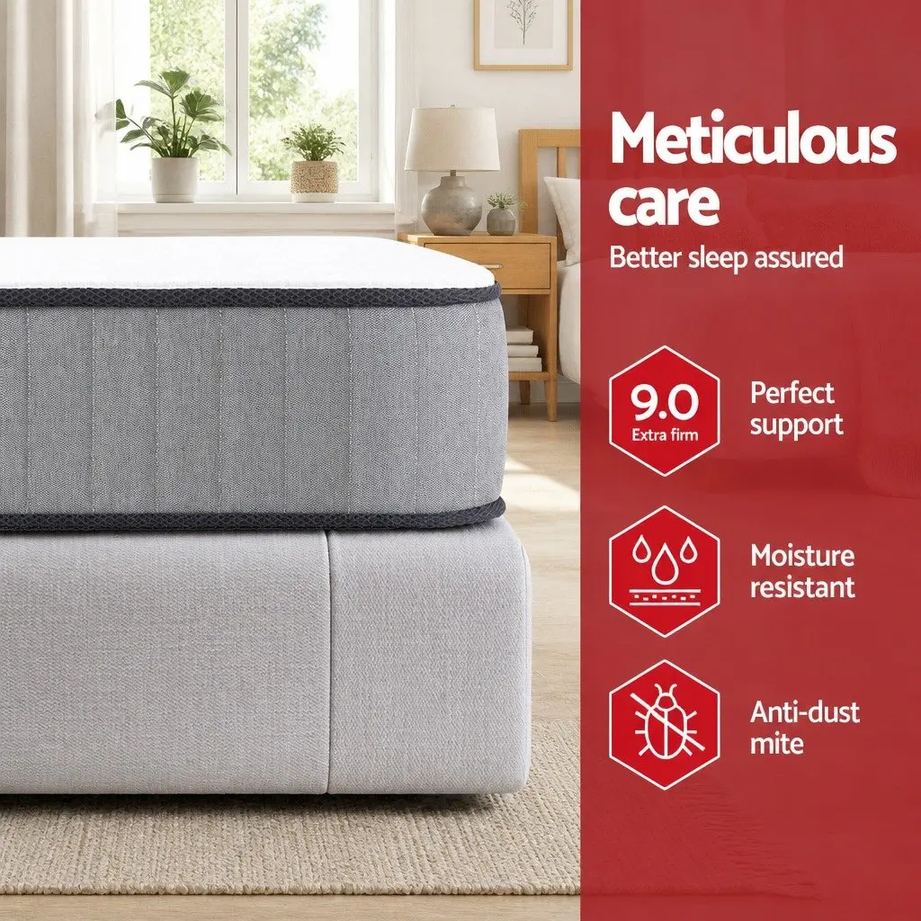 Double Mattress 23cm Extra Firm Support Tight Top Hypoallergenic Dust Mite