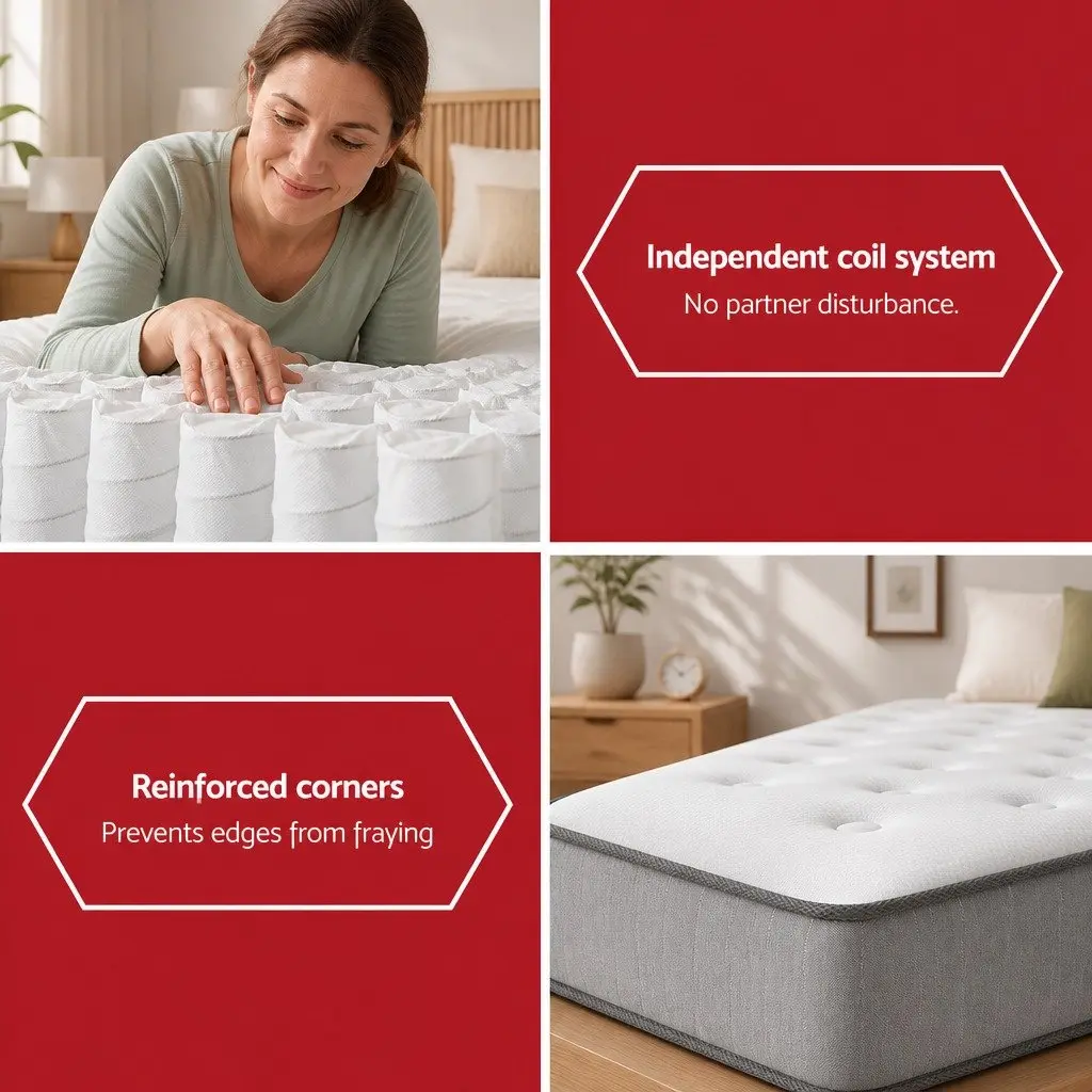 Double Mattress 23cm Extra Firm Support Tight Top Hypoallergenic Dust Mite