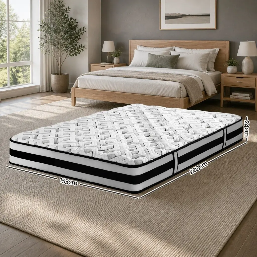 Queen Mattress 24cm Ultra Firm Support with Pocket Springs